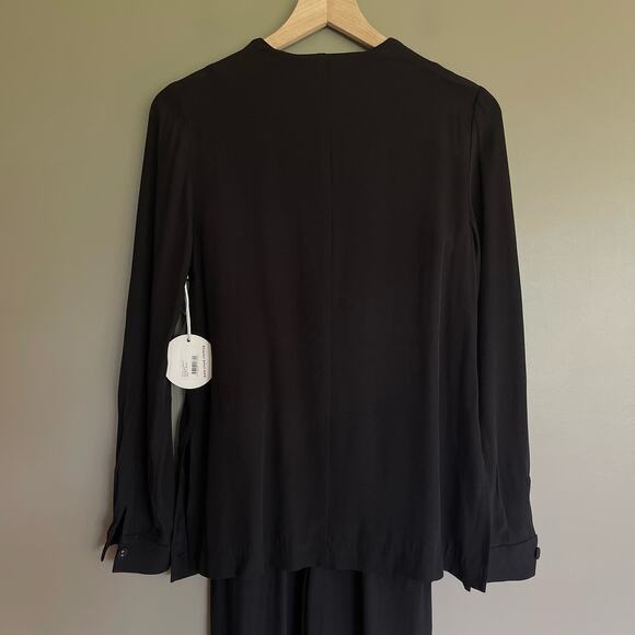 NWT STAUD Catch Jumpsuit Black Size 0 Long Sleeve Straight Leg Crepe Sexy Dressy - Picture 14 of 16